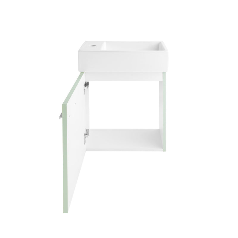 Colmer 18" Wall-Mounted Bathroom Vanity in Mint