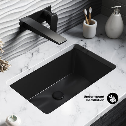 Voltaire 21" Rectangle Undermount Bathroom Sink in Matte Black
