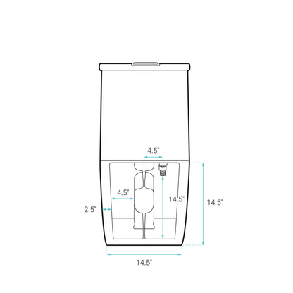 St. Tropez Two-Piece 12" Rough-in 1.1/1.6 GPF Dual Top Flush Elongated Toilet in Matte Black