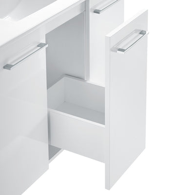 Annecy 36 in. White Bathroom Vanity With White, 3-Hole Ceramic Sink Top