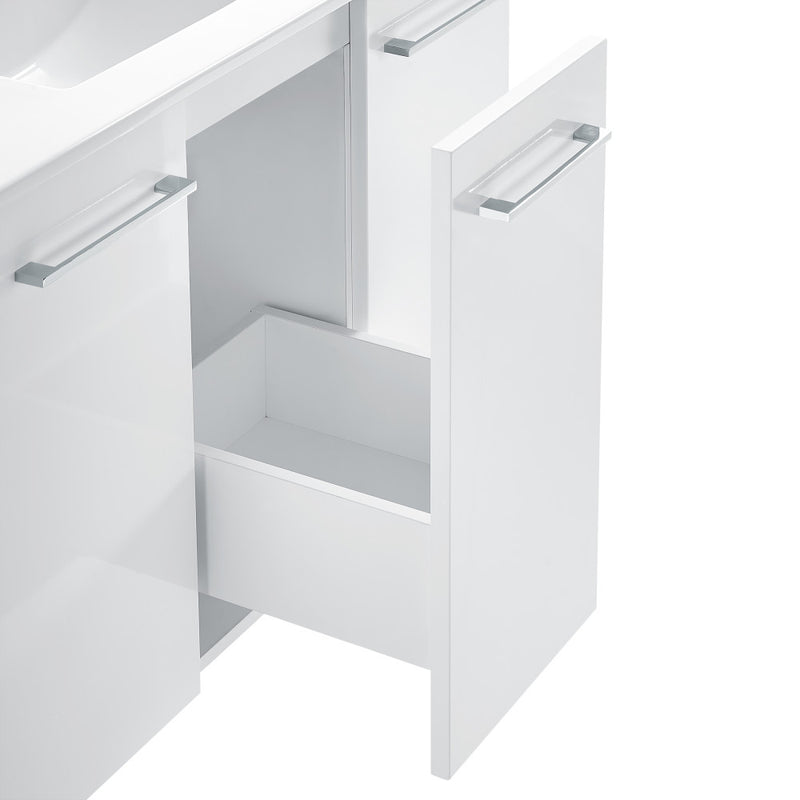 Annecy 36 in. White Bathroom Vanity With White, 3-Hole Ceramic Sink Top