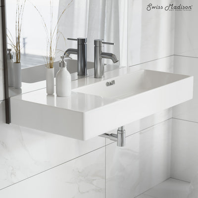 St. Tropez 36" Rectangle Wall-Mounted Sink with Right Side Faucet Mount