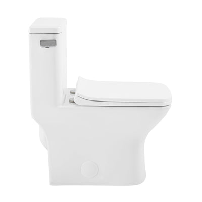 Carre One Piece Square Toilet Left Side Flush, 10" Rough-In 1.28 gpf