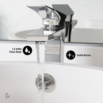 Monaco Single Hole, Single-Handle, High Arc Bathroom Faucet in Chrome