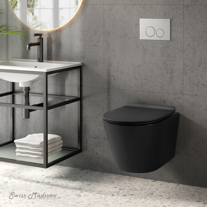 Calice Wall-Hung Round Toilet Bowl in Matte Black