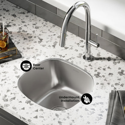Toulouse 16 x 16 Stainless Steel, Single Basin, Undermount Kitchen Sink