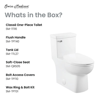 Classe One-Piece Toilet with Front Flush Handle 1.28 gpf