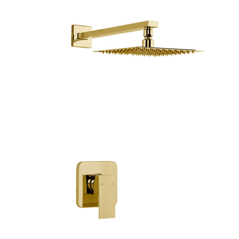 Concorde Single-Handle 1 Spray 8" Wall Mounted Fixed Shower Head in Brushed Gold (Valve Included)