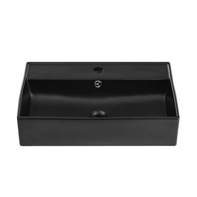 Claire 22" Rectangle Wall-Mount Bathroom Sink in Matte Black