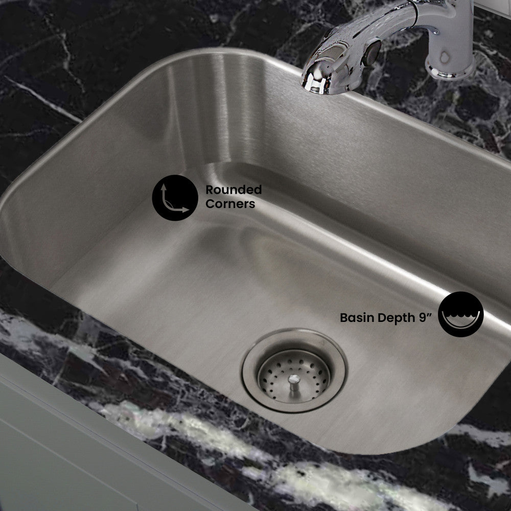 Toulouse 23 1/8 x 17 7/8 Stainless Steel, Single Basin, Undermount Kitchen Sink