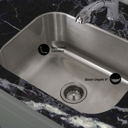 Toulouse 23 1/8 x 17 7/8 Stainless Steel, Single Basin, Undermount Kitchen Sink