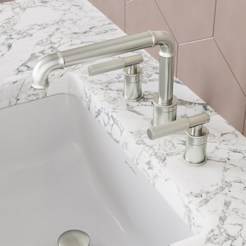 Avallon 8 in. Widespread, Sleek Handle, Bathroom Faucet in Brushed Nickel