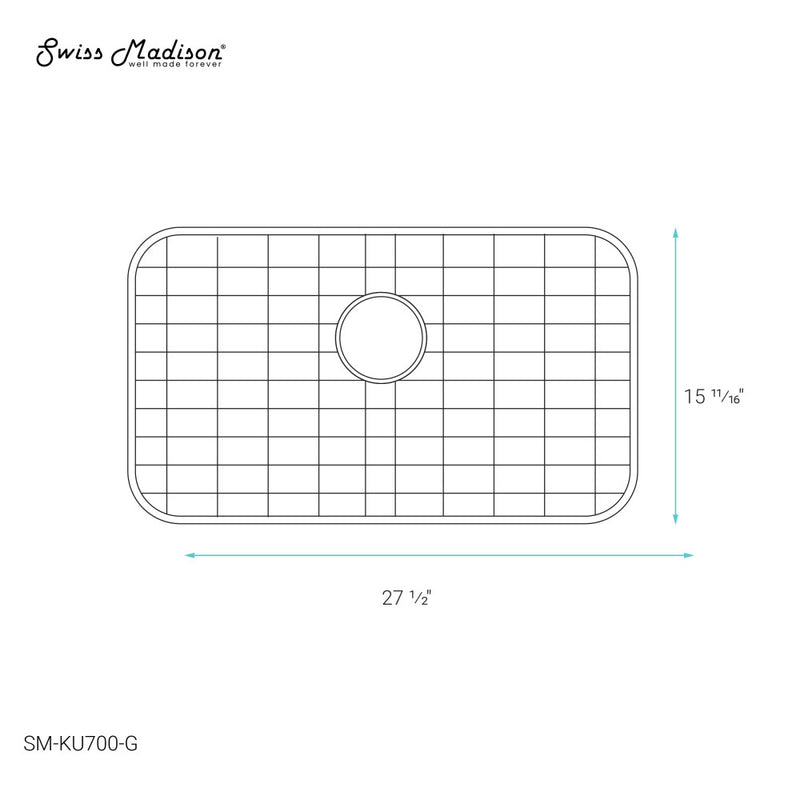 Stainless Steel, Undermount Kitchen Sink Grid for 30 x 18 Sinks