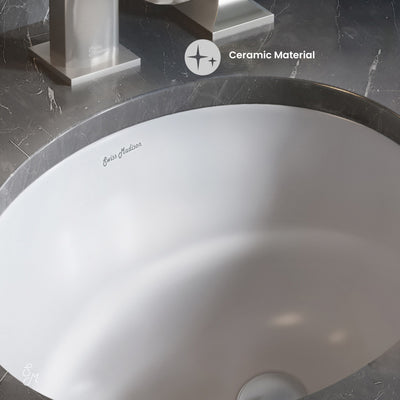 Monaco 16" Ceramic Undermount Bathroom Sink in Glossy White