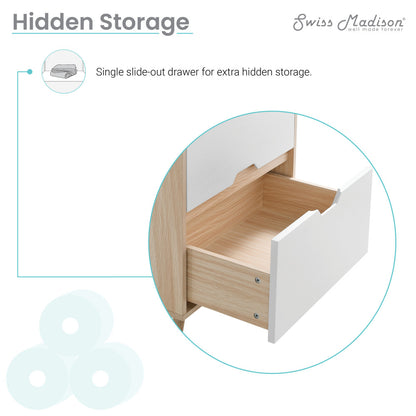 Brusque 24" Freestanding Bathroom Vanity in Natural Oak with Sink Top
