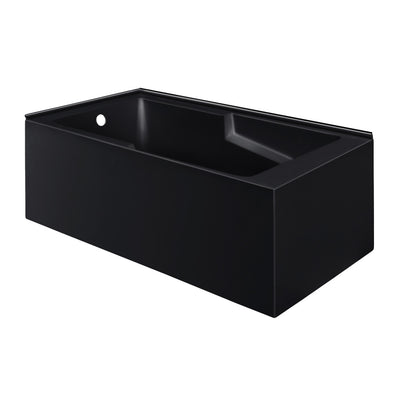 Voltaire 60 x 32 Left Drain Soaking Alcove Corner Apron Bathtub in Matte Black