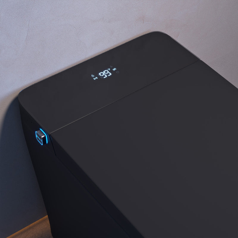 Concorde One Piece Smart Toilet 1.28 GPF in Matte Black with Heated Bidet, Air Drying, Night Light, Foot Sensor