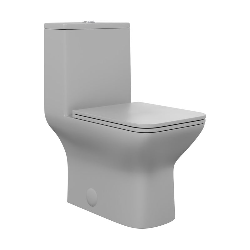 Carre One-Piece Square Toilet Dual-Flush in Matte Gray1.1/1.6 gpf