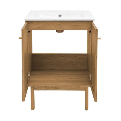 Classe 24" Freestanding Bathroom Vanity in Golden Oak with 3-Hole Centerset Sink Top