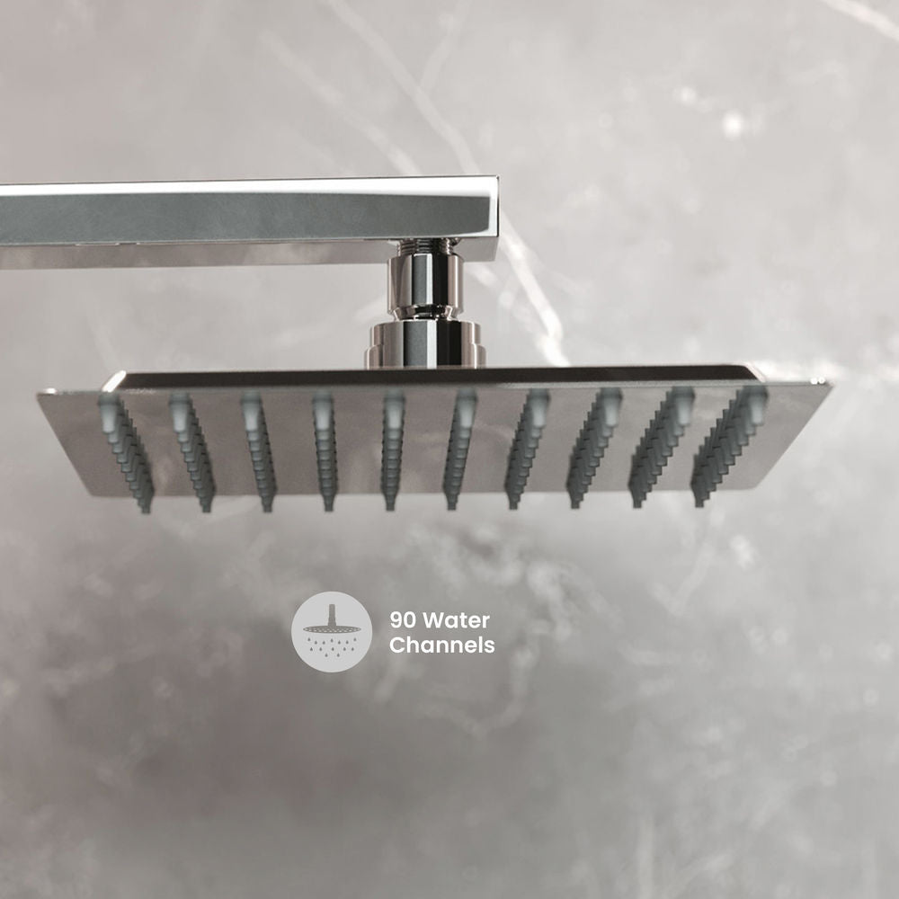 Concorde Single-Handle 1 Spray 8" Wall Mounted Fixed Shower Head in Chrome (Valve Included)