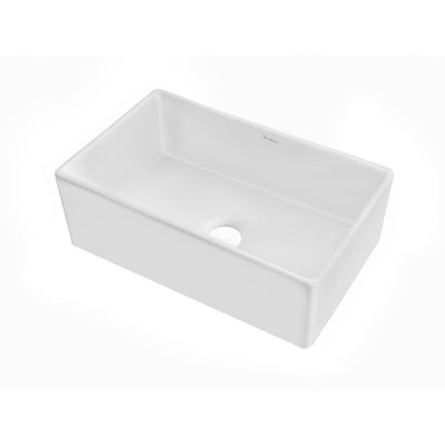 Lyon 30 x 18 Fireclay, Single Basin, Farmhouse Kitchen Sink in White