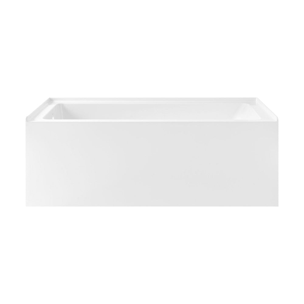 Voltaire 60" x 30" Left Drain Skirted Soaking Bathtub with Apron ADA Height in Glossy White