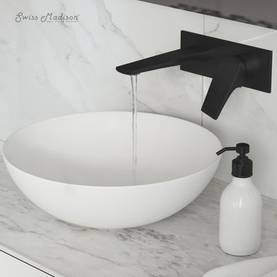 Monaco Single-Handle, Wall-Mount, Bathroom Faucet in Matte Black