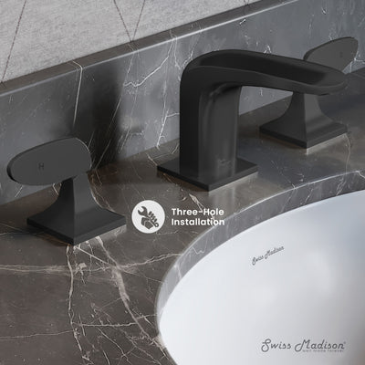 Chateau 8 in. Widespread, 2-Handle, Bathroom Faucet in Matte Black