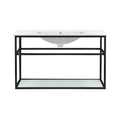 Pierre 36 Single, Metal Frame, Open Shelf, Bathroom Vanity