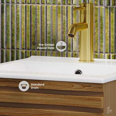 Cascade 18" Bathroom Vanity in Brown Oak