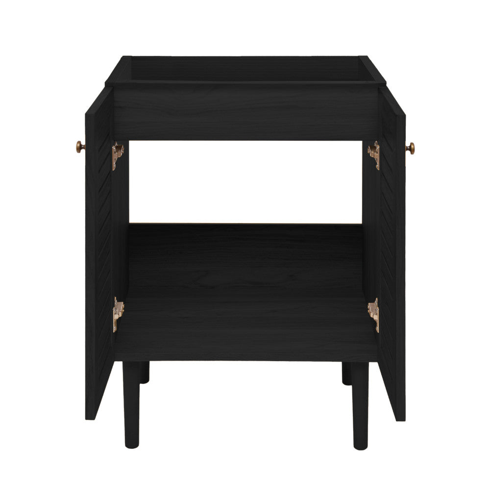 Bron 24" Freestanding Bathroom Vanity Cabinet without Top in Black Oak