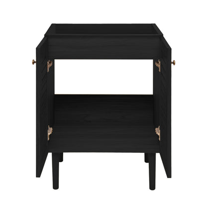 Bron 24" Freestanding Bathroom Vanity Cabinet without Top in Black Oak