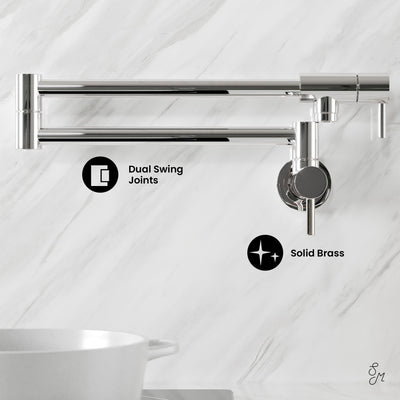 Ivy Retractable Wall-Mounted Pot Filler in Chrome