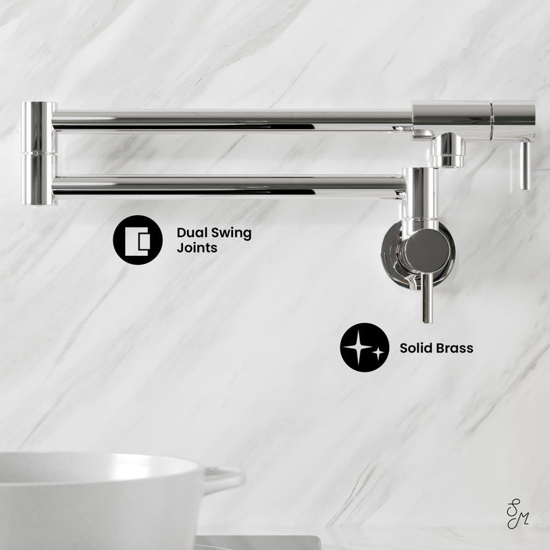 Ivy Retractable Wall-Mounted Pot Filler in Chrome