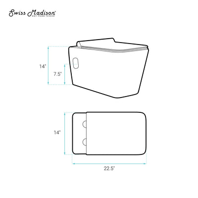 Concorde Wall-Hung Toilet Bundle 0.8/1.6 GPF Dual Flush in Glossy White with Black Flush Plate