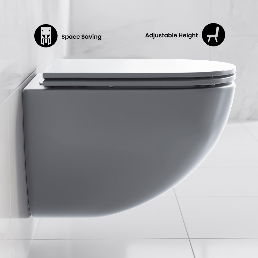 St. Tropez Wall-Hung Toilet Bowl Only in Matte Gray