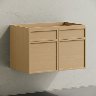 St. Tropez 30" Wall-Mounted Bathroom Vanity Cabinet without Top in Natural Oak