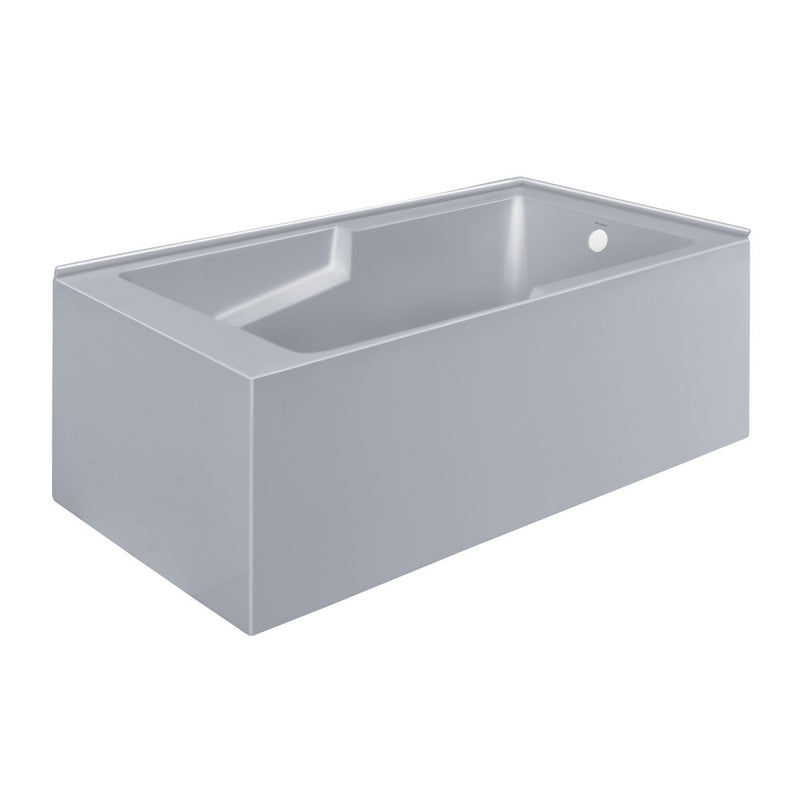 Voltaire 60 x 32 Right Drain Soaking Alcove Corner Apron Bathtub in Glossy Gray