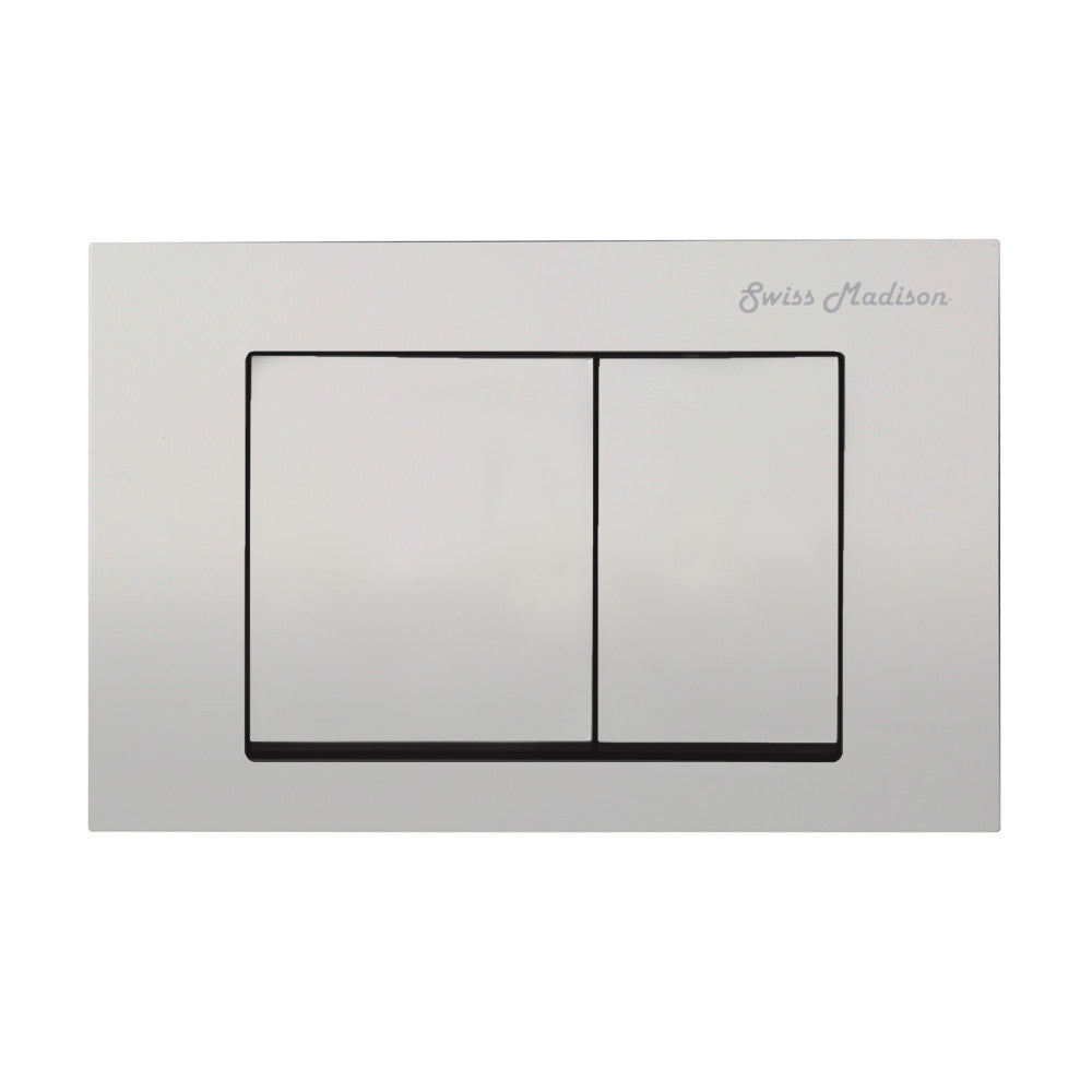 Concorde Wall Mount Dual Flush Actuator plate with Square Push Buttons in Matte Chrome