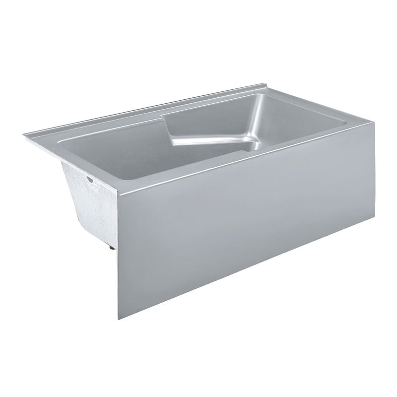 Voltaire 60 x 32 Left Drain Soaking Alcove Corner Apron Bathtub in Glossy Gray