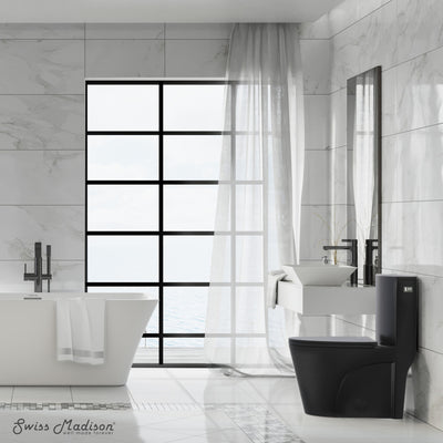 St. Tropez One-Piece 12" Rough-in 1.28 GPF Right-Hand Vortex Flush Elongated Toilet in Matte Black