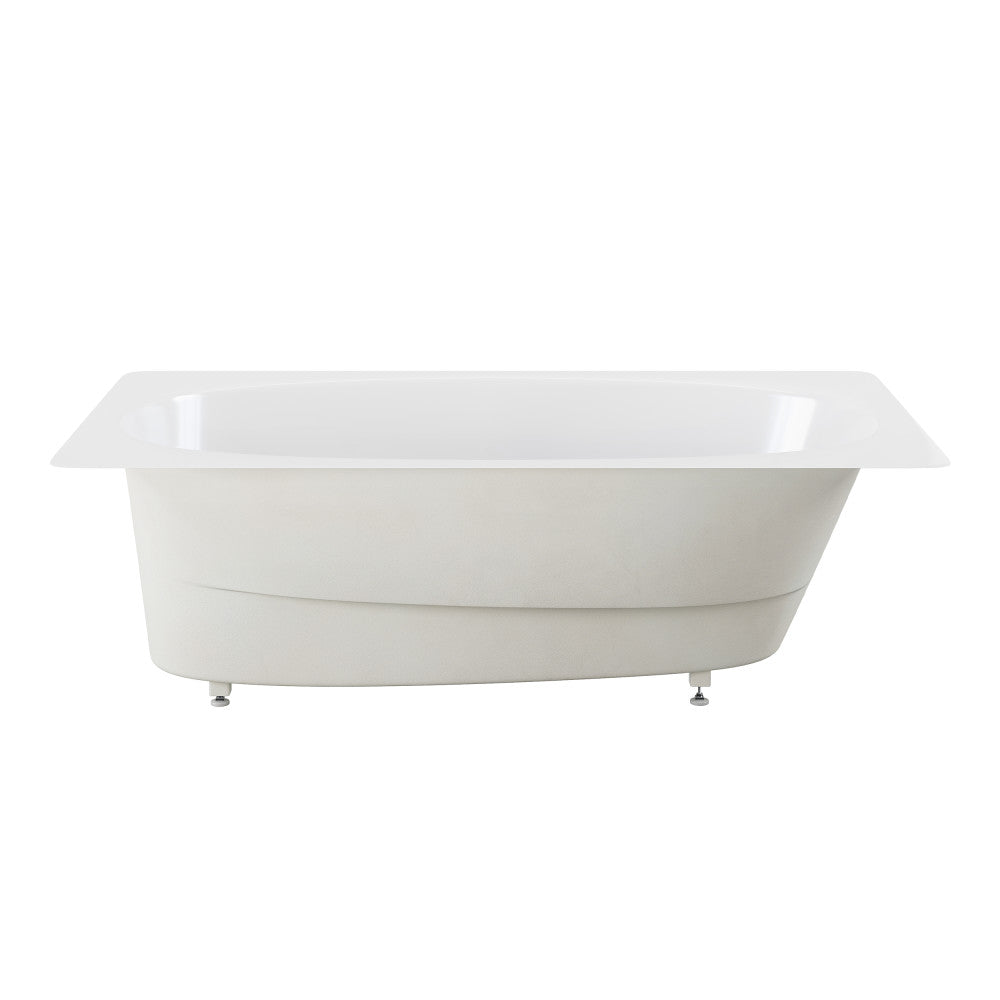 Claire 72 x 42 Oval Drop-in Reversible Drain Soaking Bathtub in Glossy White