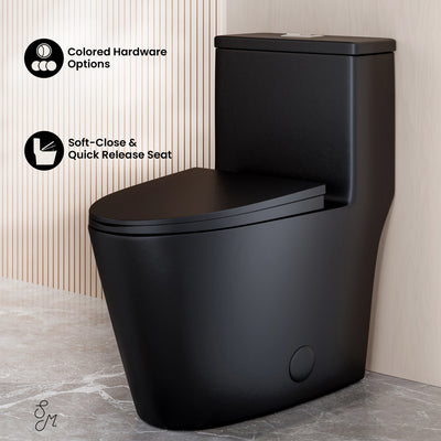 Dreux One Piece Elongated Dual Flush Toilet with 0.95/1.26 GPF in Matte Black