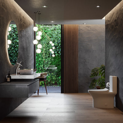 Cascade Rectangular Glass Vessel Sink with Faucet, Smoky Gray