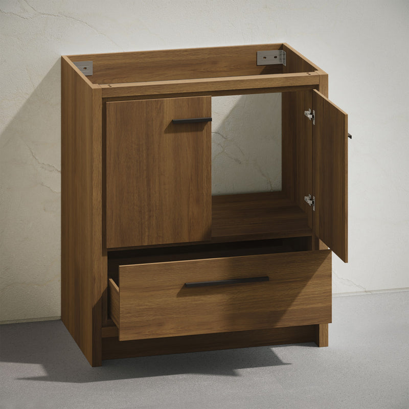 Virage 30" Freestanding Bathroom Vanity in Brown Oak without Sink Top