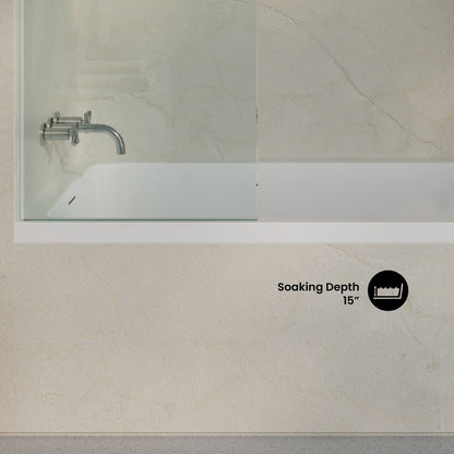Voltaire 60 x 36 Left Drain Soaking Alcove Bathtub in Glossy White with Integrated Overflow, Drain Included