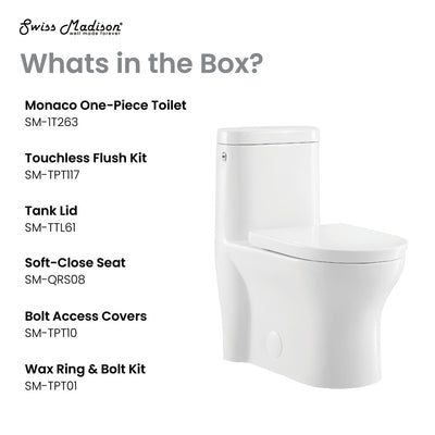 Monaco One-Piece Elongated Toilet Dual-Flush 1.1/1.6 gpf, Touchless