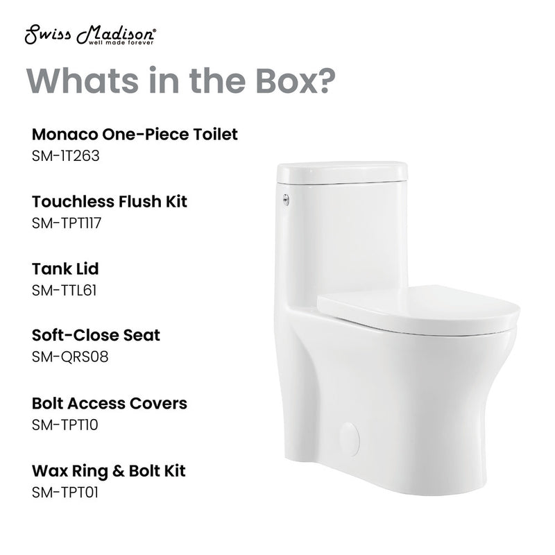 Monaco One-Piece Elongated Toilet Dual-Flush 1.1/1.6 gpf, Touchless