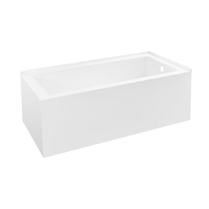 Voltaire 72 x 36 Right Drain Soaking Alcove Corner Apron Bathtub in Glossy White