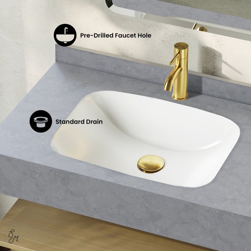 Avancer 36" Wall-Mounted Bathroom Vanity in Natural Oak with Charcoal Grey Sink Top